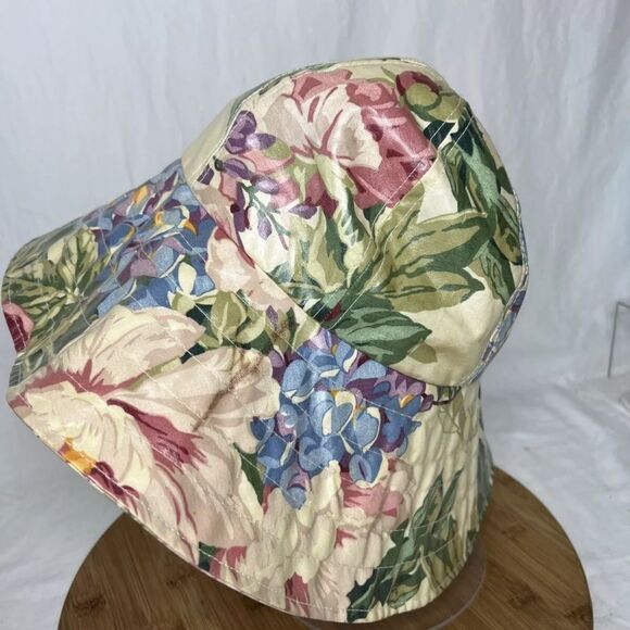 EUC Nordic House Designs Vintage 1990s Floral Coated Cotton Bucket Hat, One Size - Picture 1 of 6